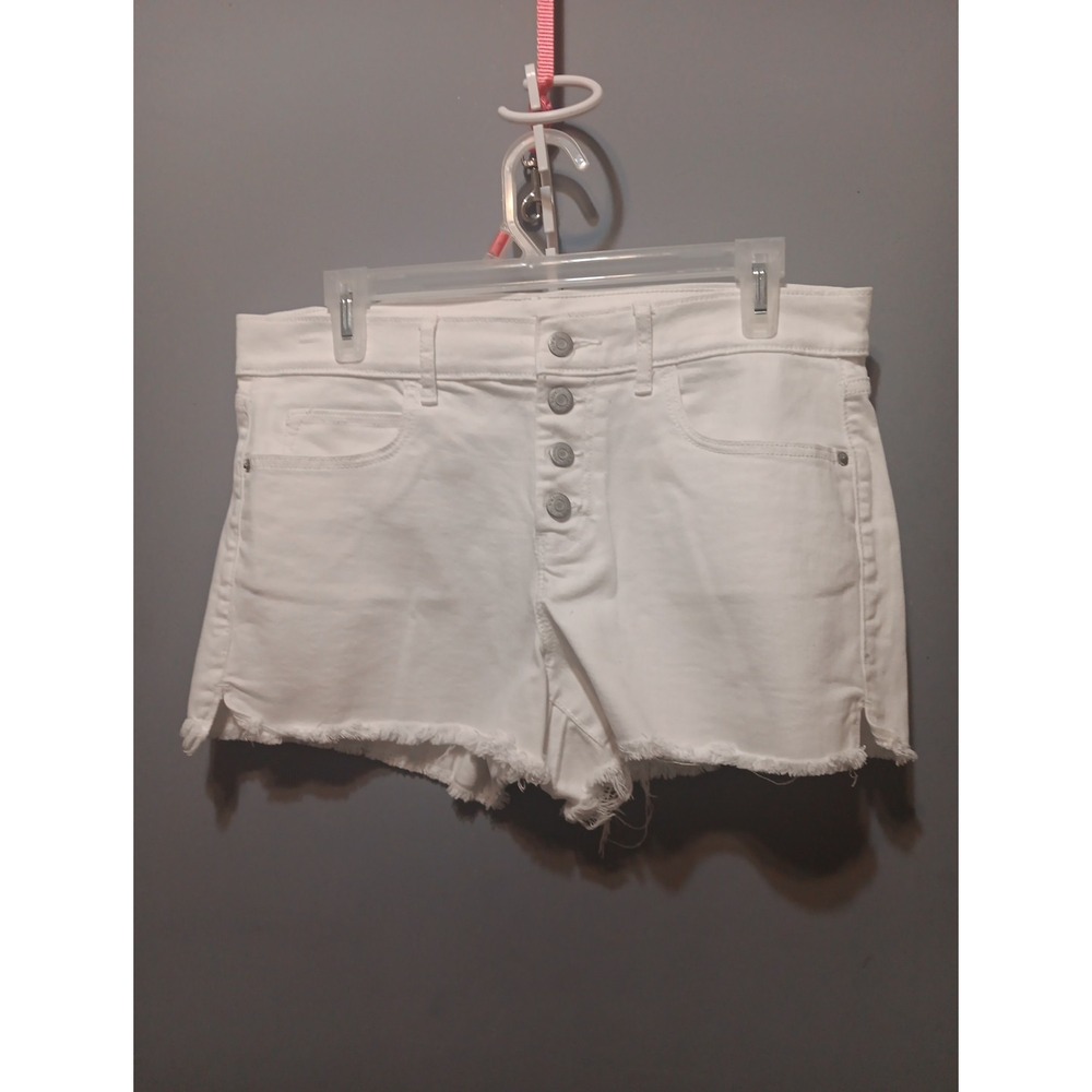 Old Navy Y2K Button Fly Micro Shorts, 2.5 Inseam Womens Size 8 White Denim